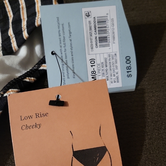 (4) Shade & Shore Black and White Striped Bikini Bottom Sizes XS, XL, M (2) - Picture 2 of 6